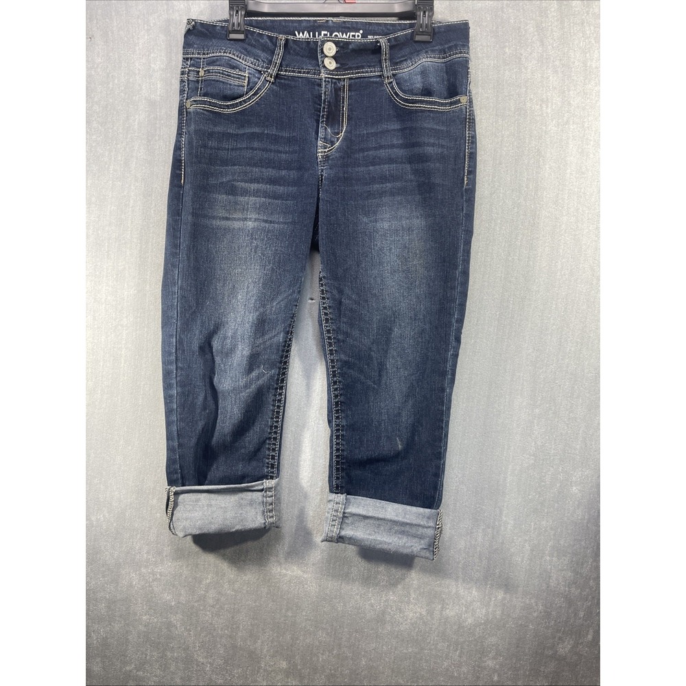 Wallflower Vintage Juniors Size 11 Denim Cuffed Capri Jeans